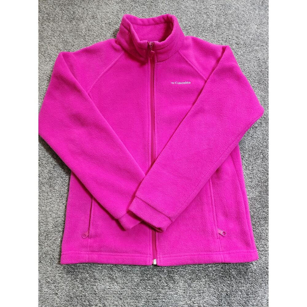 Columbia‎ Girls Size Large 14-16 Full Zip Pink Fleece Jacket